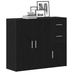 vidaXL Sideboard Schwarze Eiche 91 x 29,5 x 75 cm Holzwerkstoff