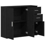 vidaXL Sideboard Schwarze Eiche 91 x 29,5 x 75 cm Holzwerkstoff