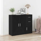 vidaXL Sideboard Schwarze Eiche 91 x 29,5 x 75 cm Holzwerkstoff