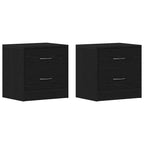 vidaXL Nachttische 2Stk. Schwarz Eichen-Optik 40x30x40cm Holzwerkstoff