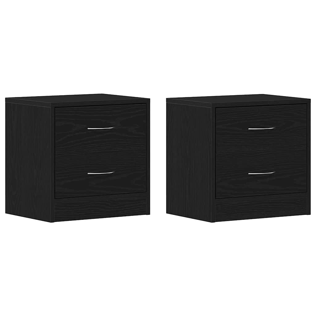 vidaXL Nachttische 2Stk. Schwarz Eichen-Optik 40x30x40cm Holzwerkstoff