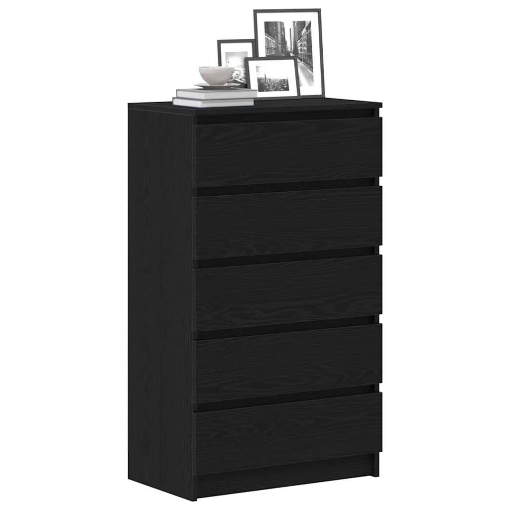 vidaXL Schubladenschrank Schwarz Eichen-Optik 60x36x103 cm