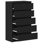 vidaXL Schubladenschrank Schwarz Eichen-Optik 60x36x103 cm