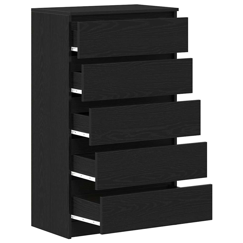 vidaXL Schubladenschrank Schwarz Eichen-Optik 60x36x103 cm
