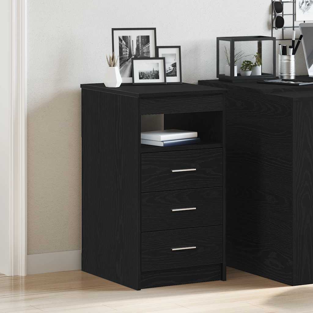 vidaXL Schubladenschrank Schwarz Eichen-Optik 40x50x76cm Holzwerkstoff