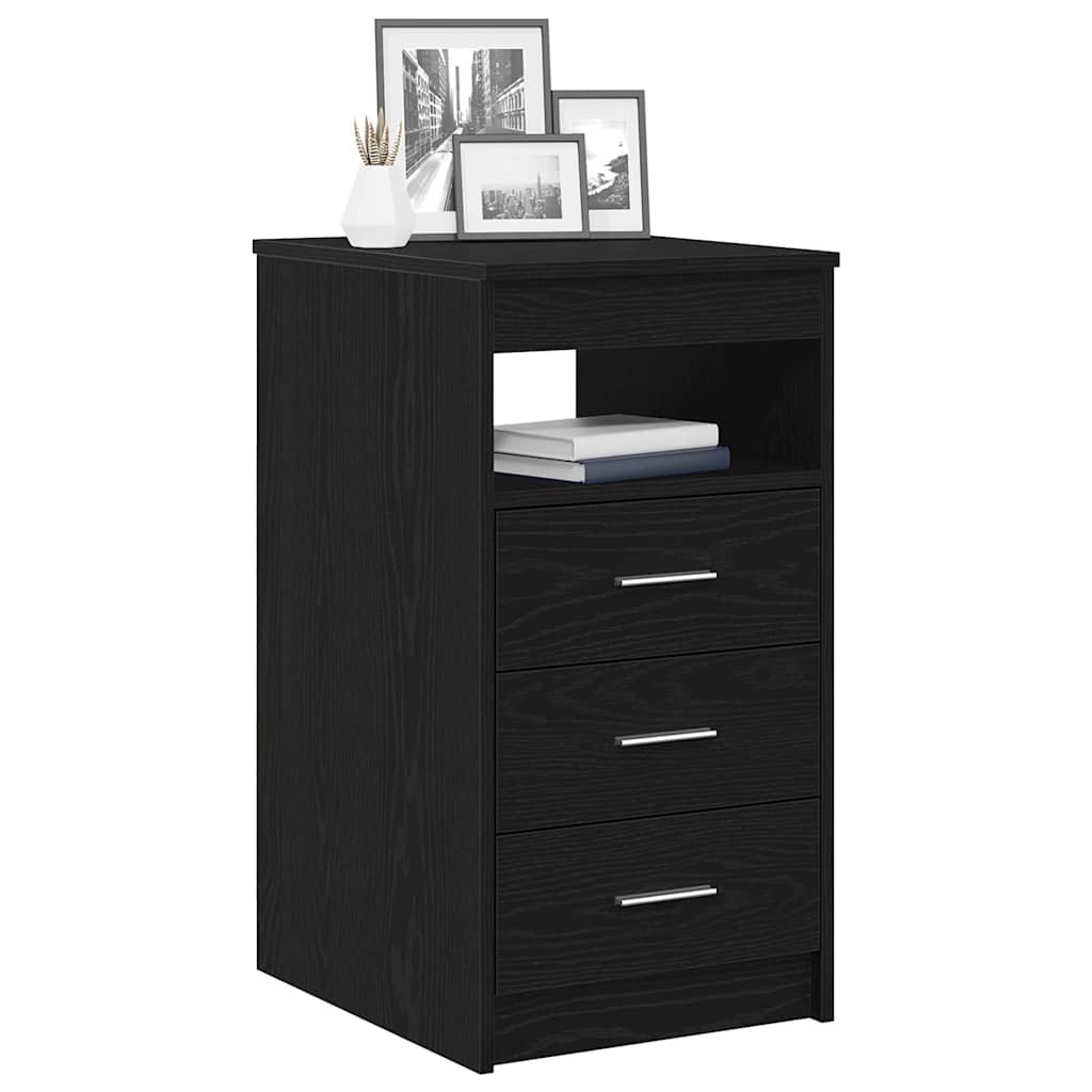 vidaXL Schubladenschrank Schwarz Eichen-Optik 40x50x76cm Holzwerkstoff