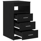 vidaXL Schubladenschrank Schwarz Eichen-Optik 40x50x76cm Holzwerkstoff