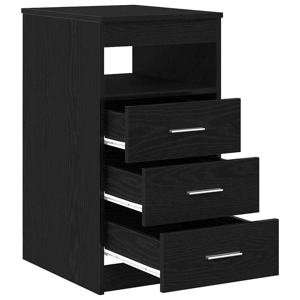 vidaXL Schubladenschrank Schwarz Eichen-Optik 40x50x76cm Holzwerkstoff