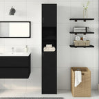 vidaXL Badschrank Schwarz Eichen-Optik 32x25,5x190 cm Holzwerkstoff