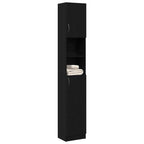 vidaXL Badschrank Schwarz Eichen-Optik 32x25,5x190 cm Holzwerkstoff