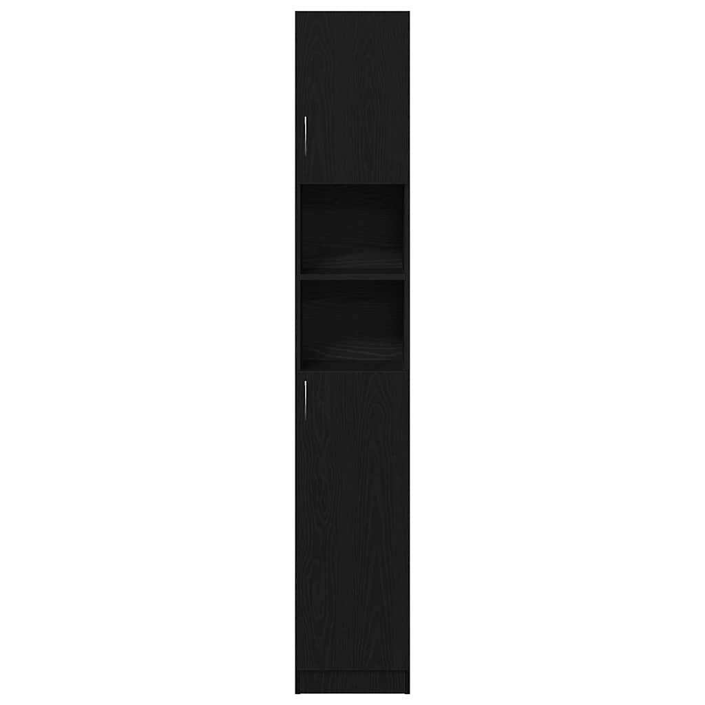 vidaXL Badschrank Schwarz Eichen-Optik 32x25,5x190 cm Holzwerkstoff