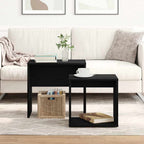vidaXL Couchtische 2 Stk. Schwarz Eichen-Optik Holzwerkstoff