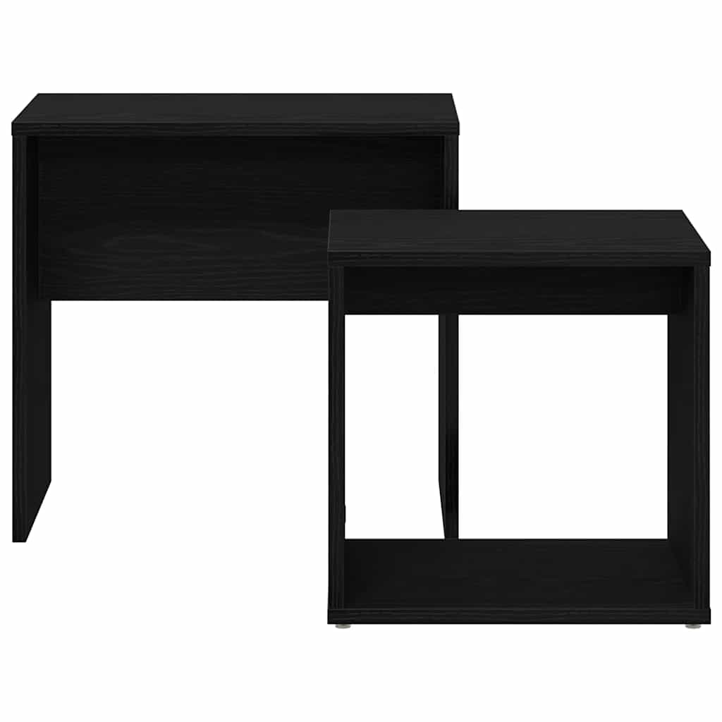 vidaXL Couchtische 2 Stk. Schwarz Eichen-Optik Holzwerkstoff