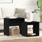 vidaXL Couchtische 2 Stk. Schwarz Eichen-Optik Holzwerkstoff