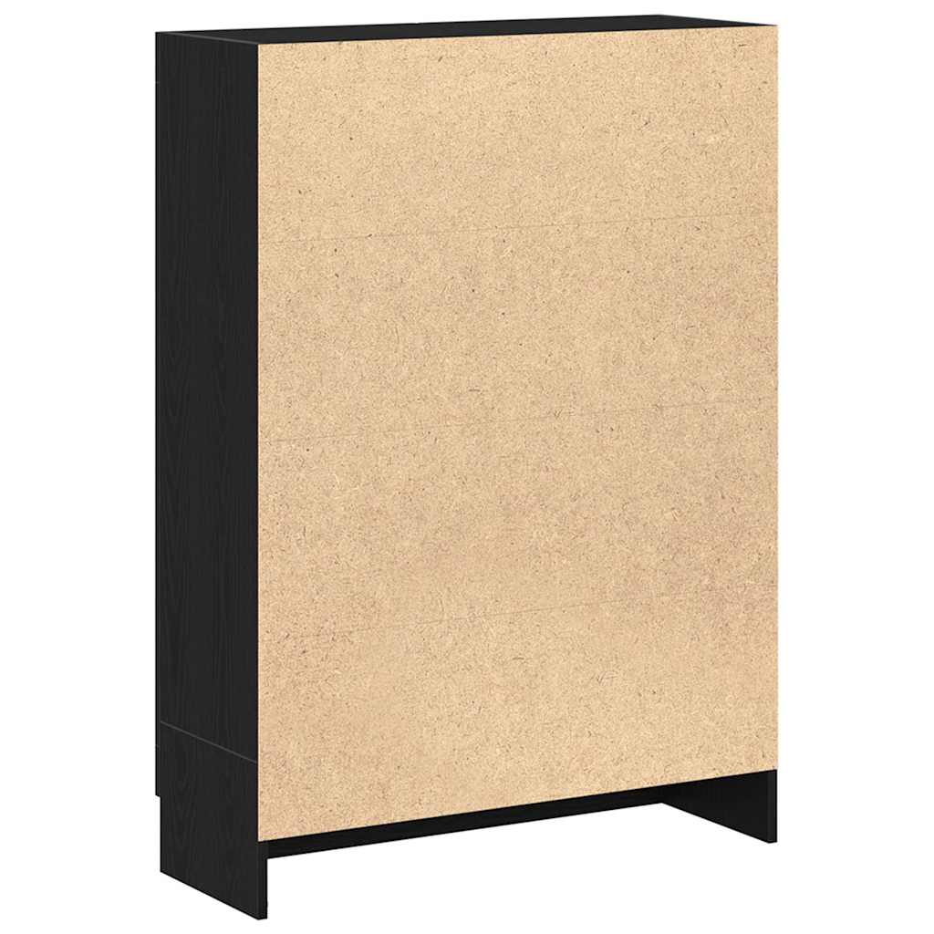 vidaXL Bücherschrank Schwarz Eichen-Optik 82,5x30,5x115 cm