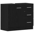 vidaXL Waschbeckenunterschrank Schwarz Eichen-Optik 63x30x54 cm
