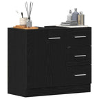 vidaXL Waschbeckenunterschrank Schwarz Eichen-Optik 63x30x54 cm