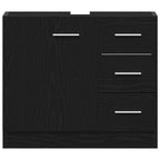 vidaXL Waschbeckenunterschrank Schwarz Eichen-Optik 63x30x54 cm