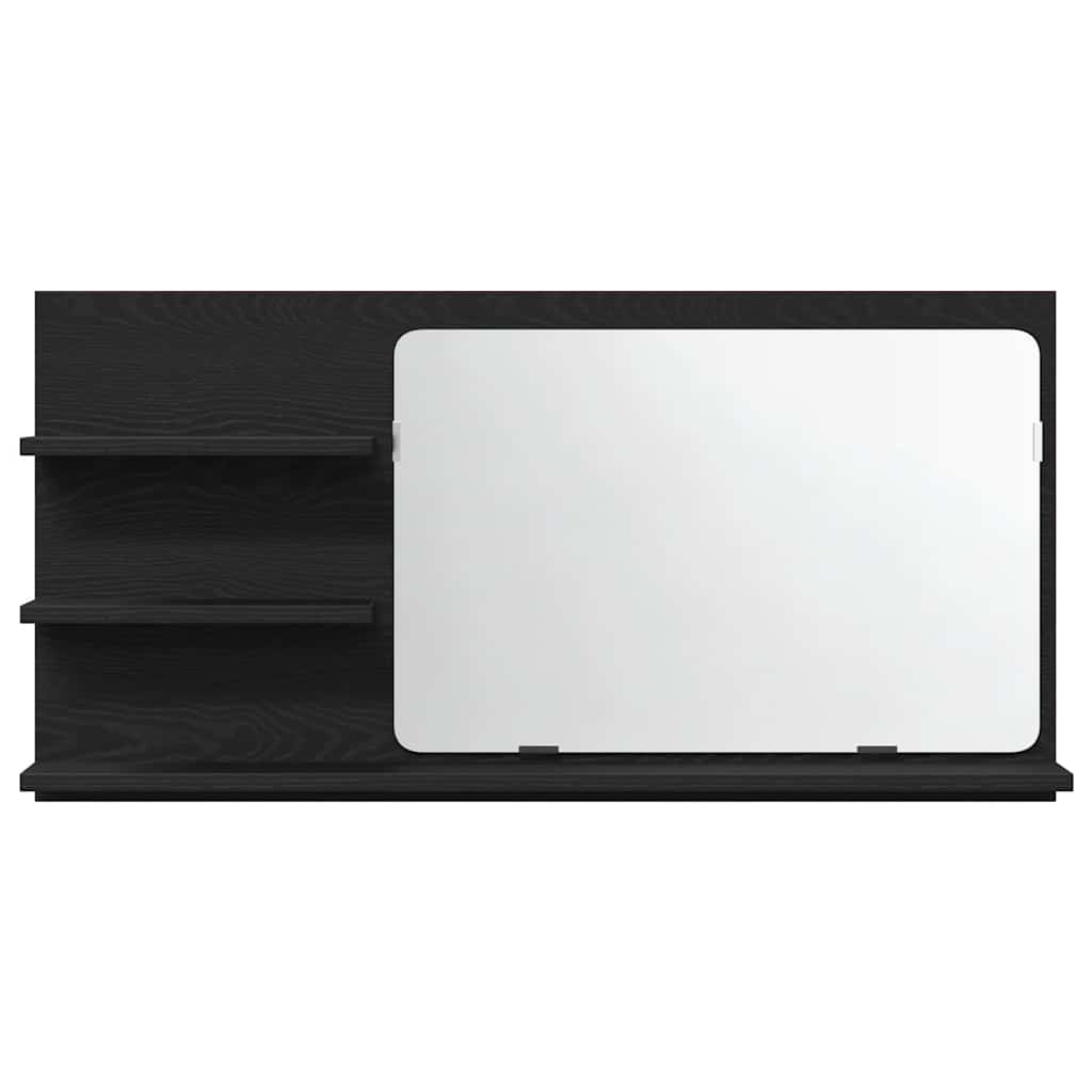 vidaXL Badezimmer-Spiegelschrank Schwarze Eiche 90 x 11 x 45 cm Holzwerkstoff