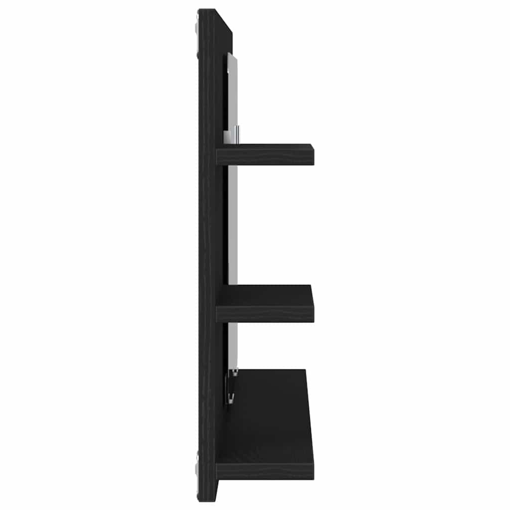vidaXL Badezimmer-Spiegelschrank Schwarze Eiche 90 x 11 x 45 cm Holzwerkstoff