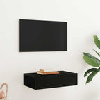 vidaXL TV-Schrank mit LED-Leuchten Schwarze Eiche 60 x 35 x 15,5 cm
