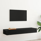 vidaXL TV-Schränke mit LED-Leuchten 2 Stk. Schwarze Eiche 60x35x15,5 cm