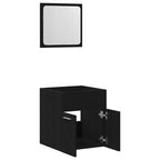 vidaXL 2-tlg. Badmöbel-Set Schwarz Eichen-Optik Holzwerkstoff