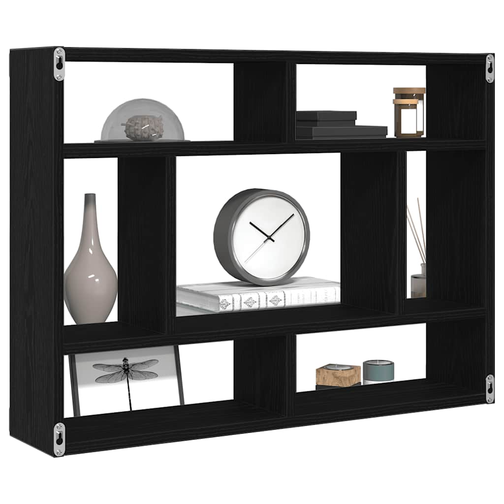 vidaXL Wandregal Schwarze Eiche 75 x 16 x 55 cm Holzwerkstoff