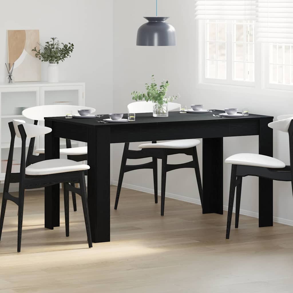 vidaXL Esstisch Schwarze Eiche 140 x 74,5 x 76 cm Holzwerkstoff