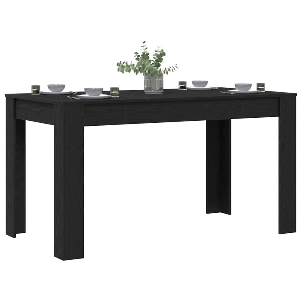 vidaXL Esstisch Schwarze Eiche 140 x 74,5 x 76 cm Holzwerkstoff