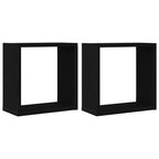 vidaXL Würfel-Wandregale 2 Stk. Schwarz Eichen-Optik 30x15x30 cm