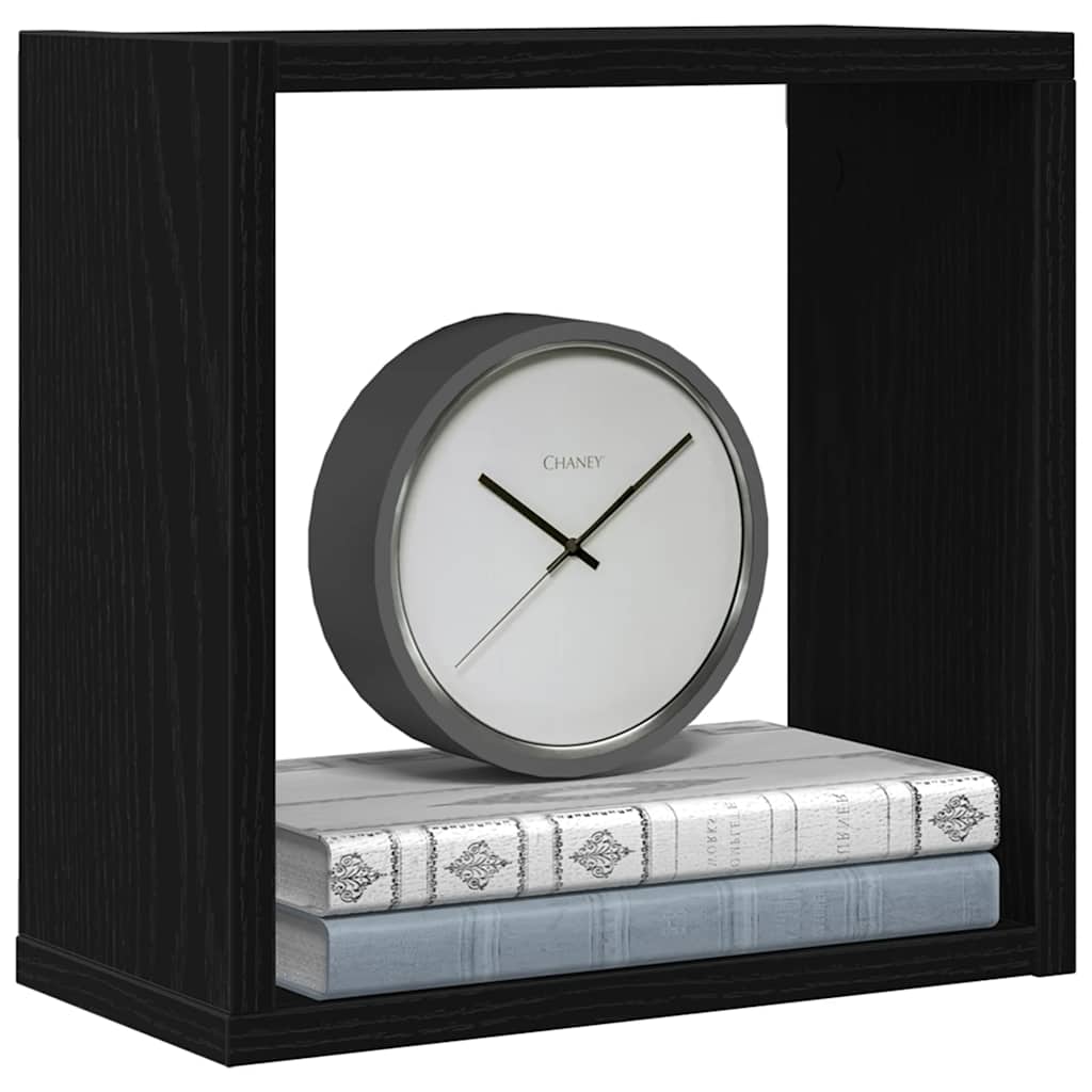 vidaXL Würfel-Wandregale 2 Stk. Schwarz Eichen-Optik 30x15x30 cm