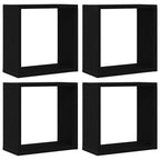 vidaXL Würfel-Wandregale 4 Stk. Schwarz Eichen-Optik 30x15x30 cm