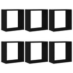 vidaXL Würfel-Wandregale 6 Stk. Schwarz Eichen-Optik 30x15x30 cm