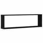 vidaXL Würfelregale 2 Stk. Schwarz Eichen-Optik 100x15x30 cm