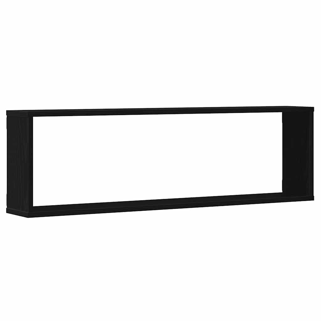 vidaXL Würfelregale 2 Stk. Schwarz Eichen-Optik 100x15x30 cm