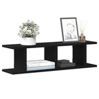 vidaXL Wandregale 2 Stk. Schwarz Eichen-Optik 75x18x20cm Holzwerkstoff
