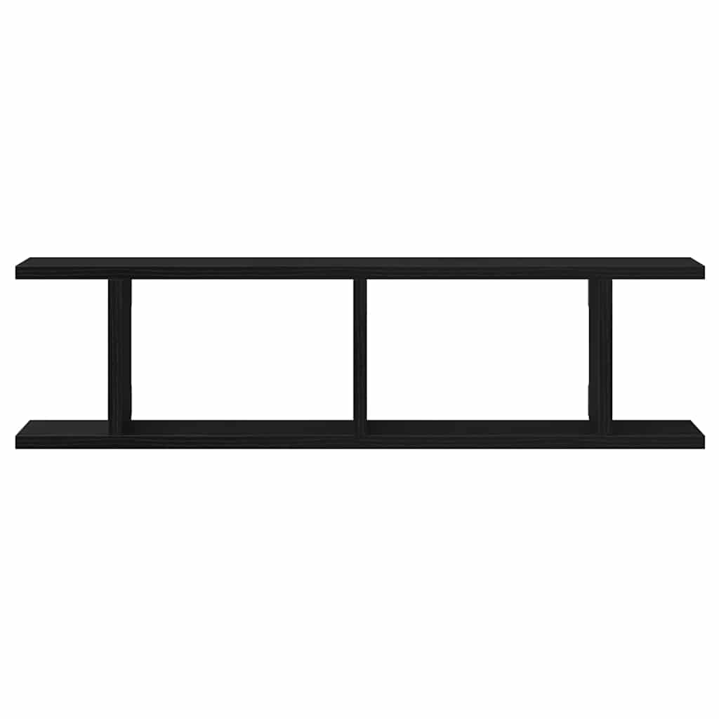 vidaXL Wandregale 2 Stk. Schwarz Eichen-Optik 75x18x20cm Holzwerkstoff