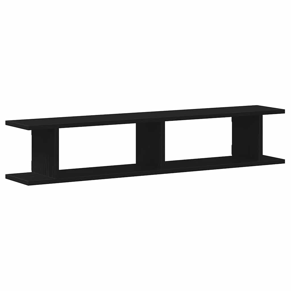 vidaXL Wandregale 2Stk. Schwarz Eichen-Optik 105x18x20cm Holzwerkstoff