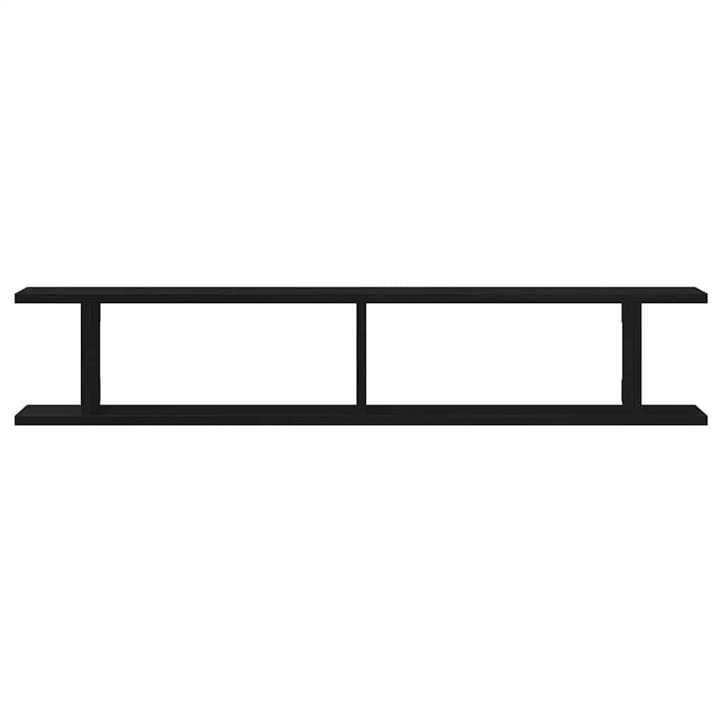 vidaXL Wandregale 2Stk. Schwarz Eichen-Optik 105x18x20cm Holzwerkstoff