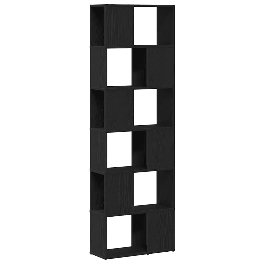 vidaXL Bücherregal/Raumteiler Schwarz Eichen-Optik 60x24x186 cm