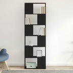 vidaXL Bücherregal/Raumteiler Schwarz Eichen-Optik 60x24x186 cm