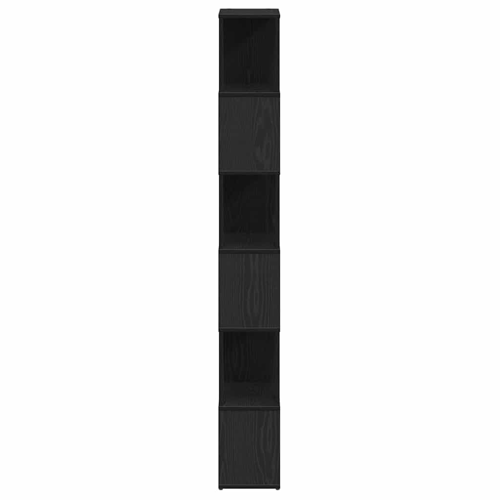 vidaXL Bücherregal/Raumteiler Schwarz Eichen-Optik 60x24x186 cm