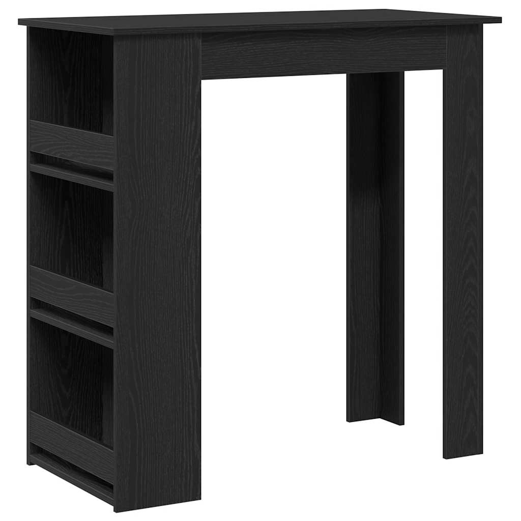vidaXL Bartisch mit Regal Schwarz Eichen-Optik 102x50x103,5 cm