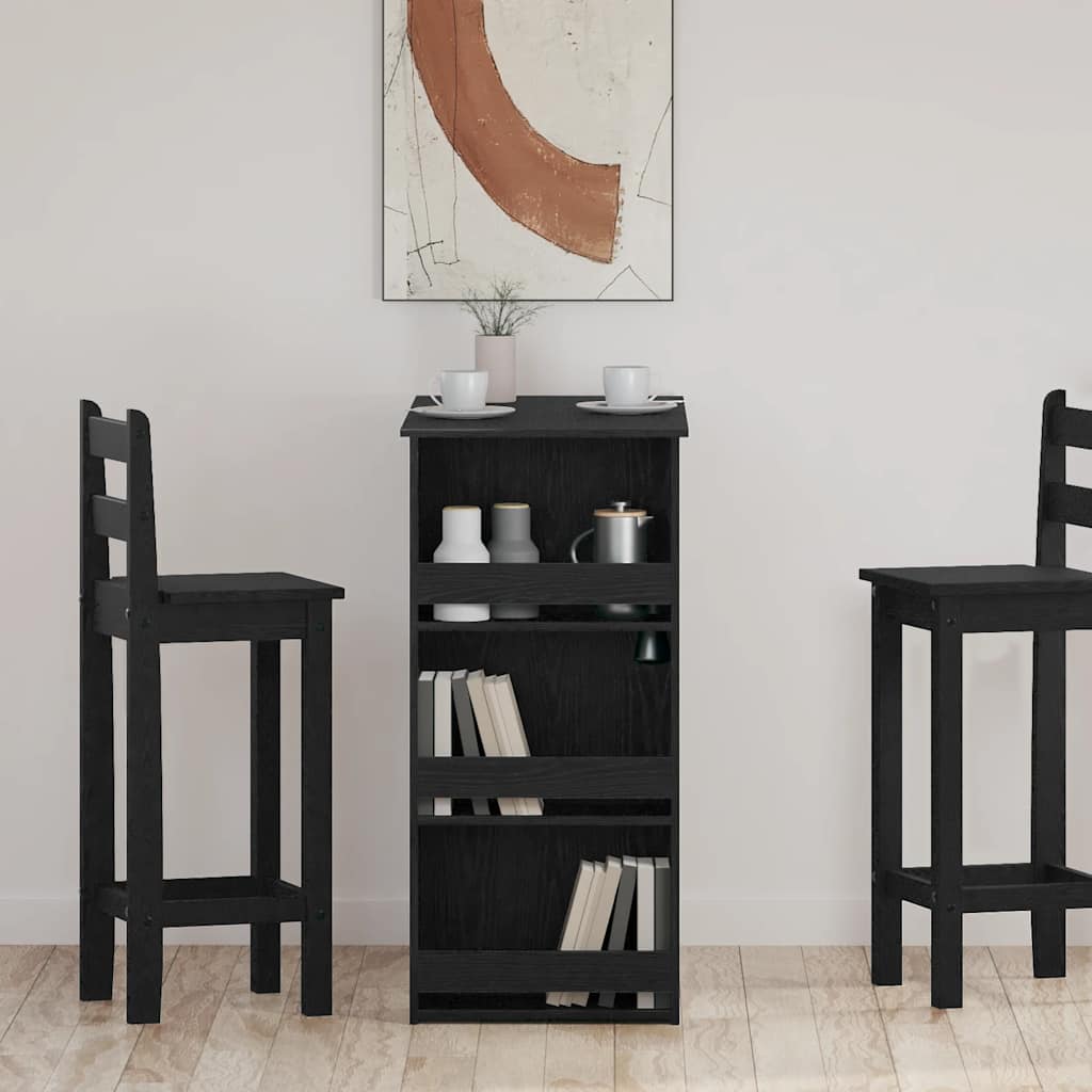 vidaXL Bartisch mit Regal Schwarz Eichen-Optik 102x50x103,5 cm