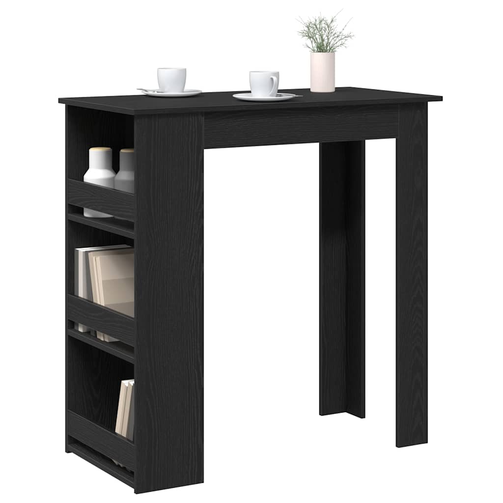 vidaXL Bartisch mit Regal Schwarz Eichen-Optik 102x50x103,5 cm