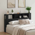 vidaXL Kopfteil Schrank Schwarz Eichen-Optik 180 x 18,5 x 102,5 cm