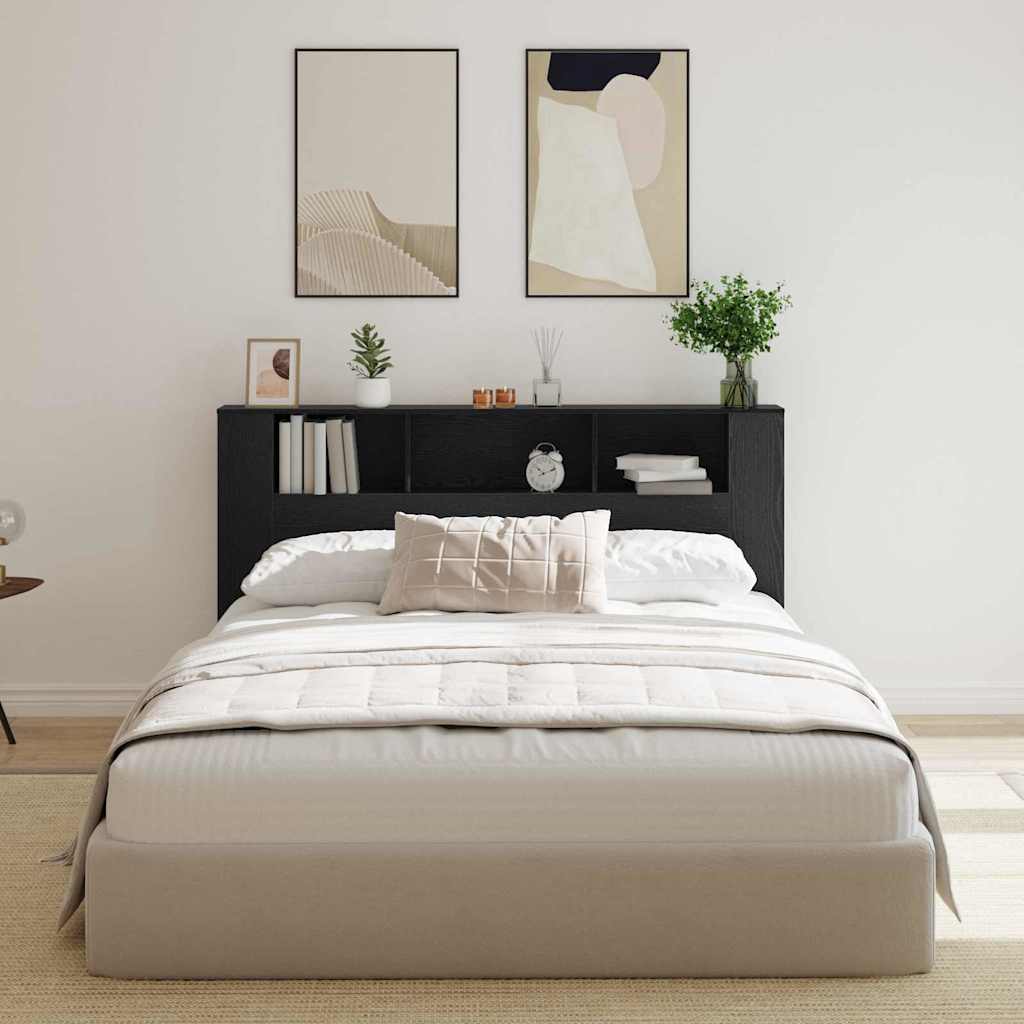vidaXL Kopfteil Schrank Schwarz Eichen-Optik 180 x 18,5 x 102,5 cm
