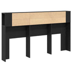 vidaXL Kopfteil Schrank Schwarz Eichen-Optik 180 x 18,5 x 102,5 cm