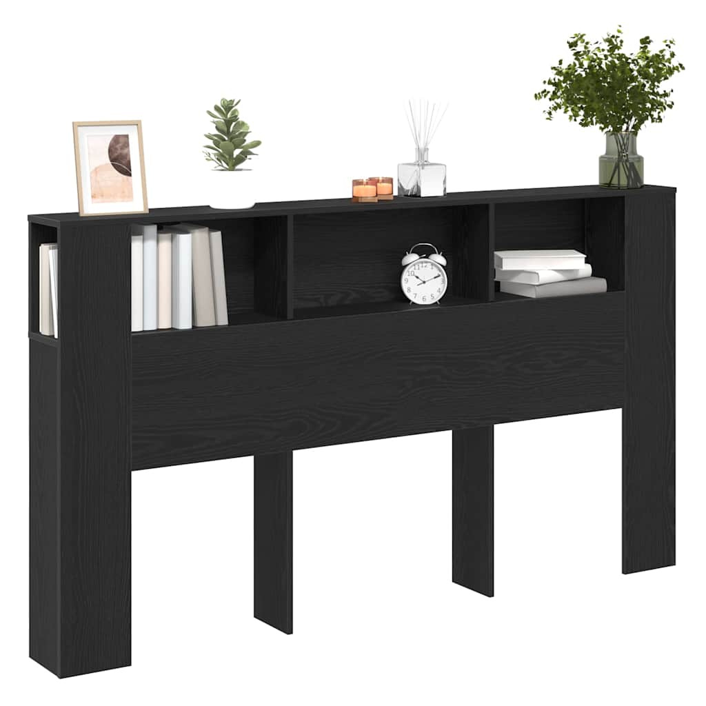 vidaXL Kopfteil Schrank Schwarz Eichen-Optik 180 x 18,5 x 102,5 cm